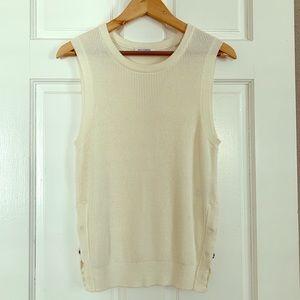 Equipment Sleeveless Cotton Ribbed Tank - Ivory